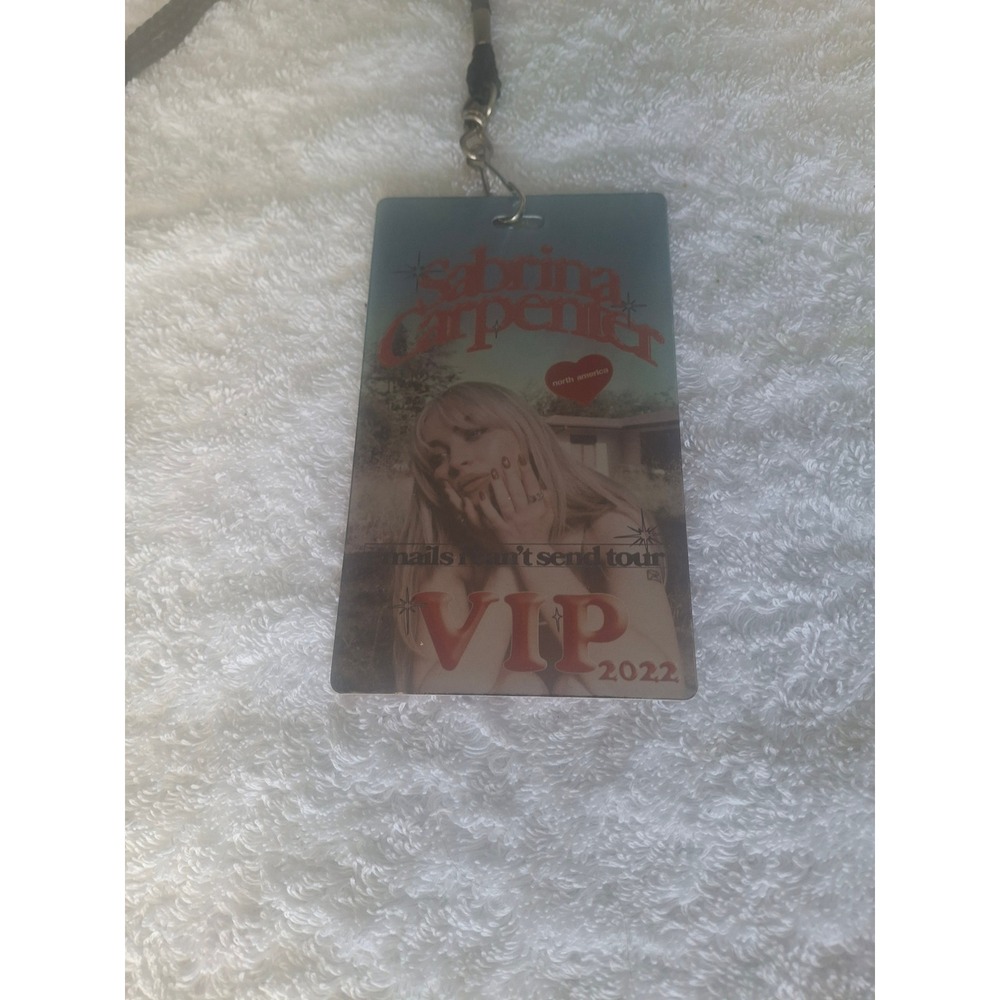 Sabrina Carpenter Emails I Can't Send Tour 2022 VIP Laminate Pass Lanyard